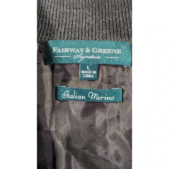 Fairway & Greene Sweater Men Large Italian Merino Wool Argyle Golf 1/4 Zip Lined - Picture 6 of 12